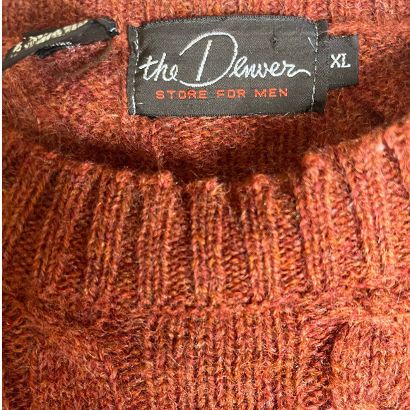 Vintage 70's The Denver Men's Crew Neck Cable Pullover Sweater 100% Merino Wool - Picture 3 of 5